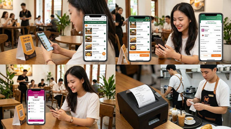 Menu điện tử QR Code tích hợp thanh toán tự động hoạt động như thế nào?