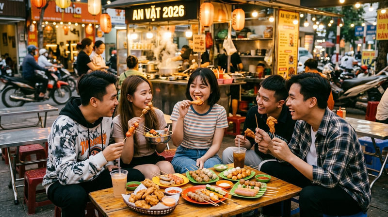 Tiềm năng mô hình mở quán ăn vặt kết hợp xiên que và gà rán năm 2026