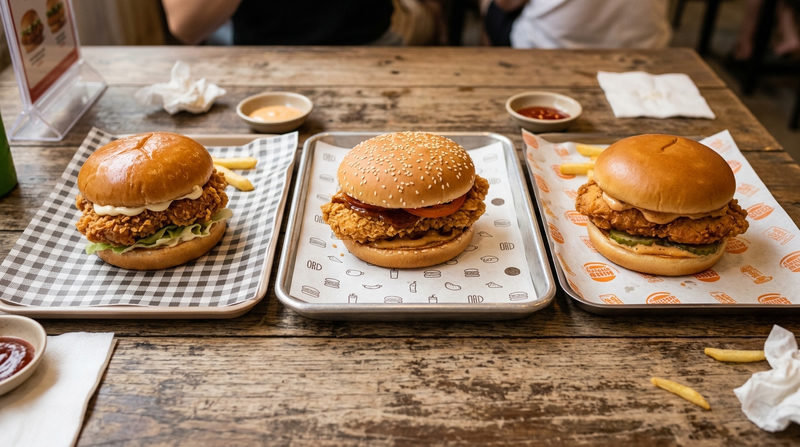 Bảng so sánh calo hamburger gà của KFC, Lotteria và McDonald's