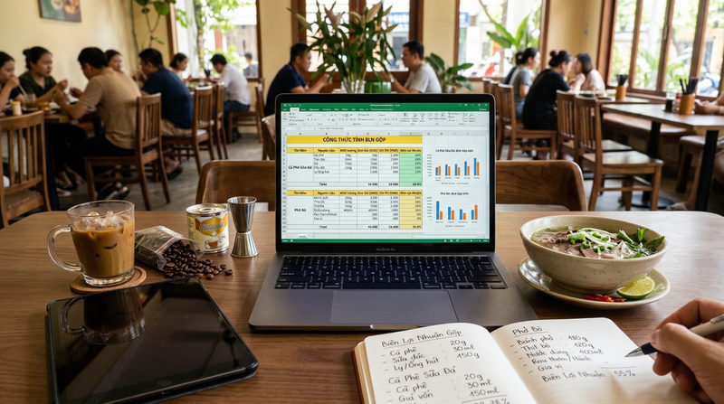 Công thức tính biên lợi nhuận gộp chi tiết nhóm món