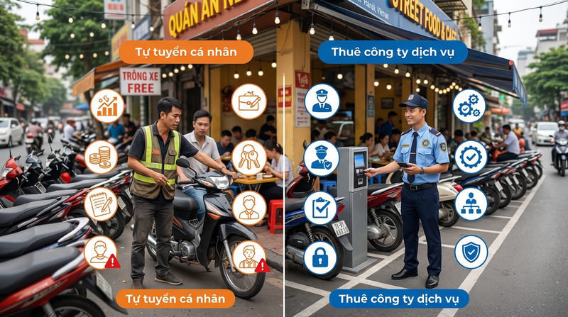 Kinh nghiệm thuê người trông xe cho quán đông khách: Tự tuyển hay dùng dịch vụ?
