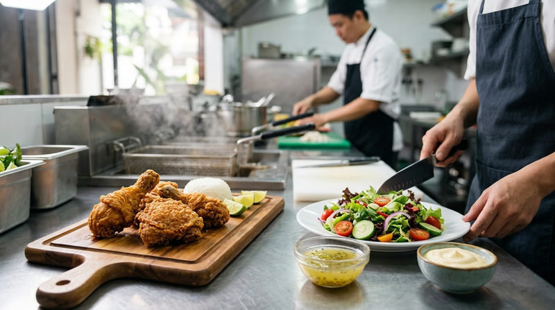 Bảng tính calo chi tiết: Gà rán và các loại salad phổ biến
