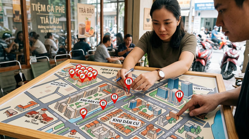 Chiến lược chọn mặt bằng mở quán gà rán tiếp cận đúng đối tượng