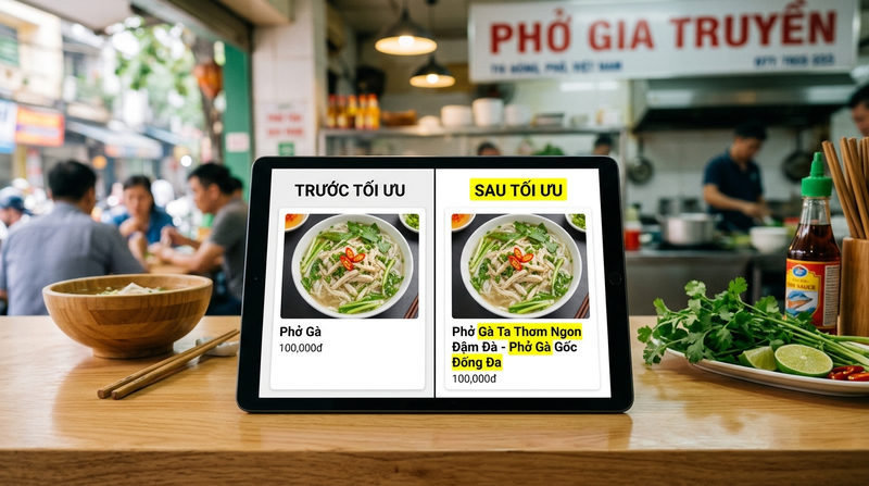 Công thức đặt tên món ăn chuẩn SEO trên ứng dụng giao hàng