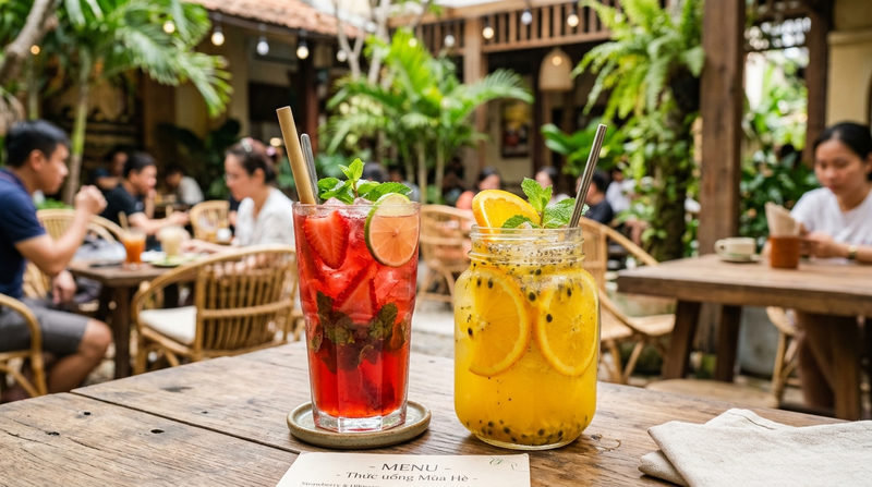 Đồ uống hot trend 2026: Trà trái cây nhiệt đới & Đồ uống Healthy