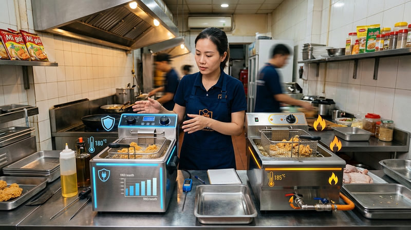 Kinh nghiệm mở quán gà rán: Lựa chọn thiết bị tối ưu