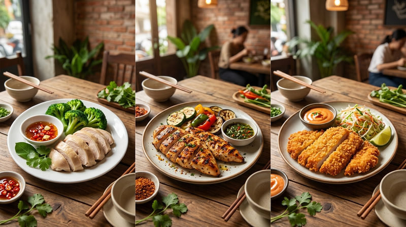 So sánh calo trong các món ức gà: Chiên xù vs Luộc, Nướng