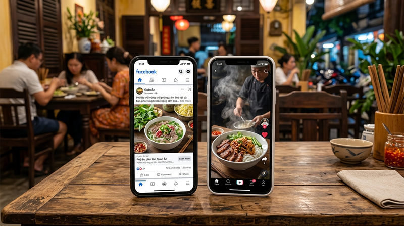 So sánh Facebook và TikTok: Đâu là 'chân ái' cho marketing nhà hàng?