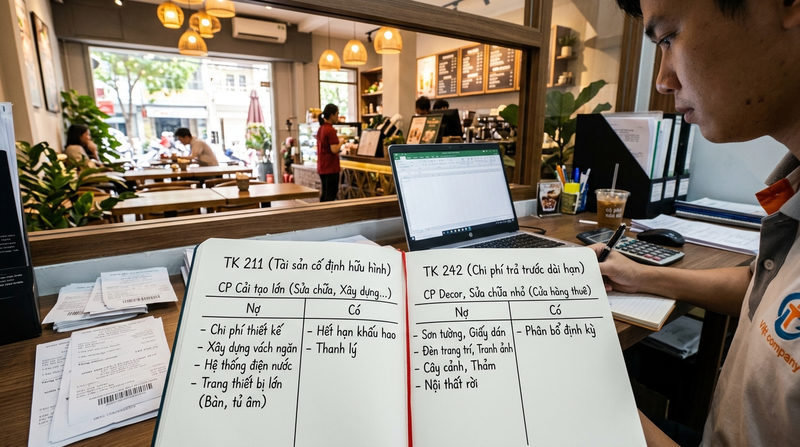 Cách hạch toán chi phí trang trí nội thất và cải tạo mặt bằng