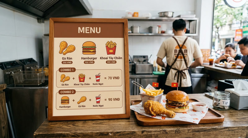 Gợi ý xây dựng menu tinh gọn, lợi nhuận cao cho quán đồ ăn nhanh