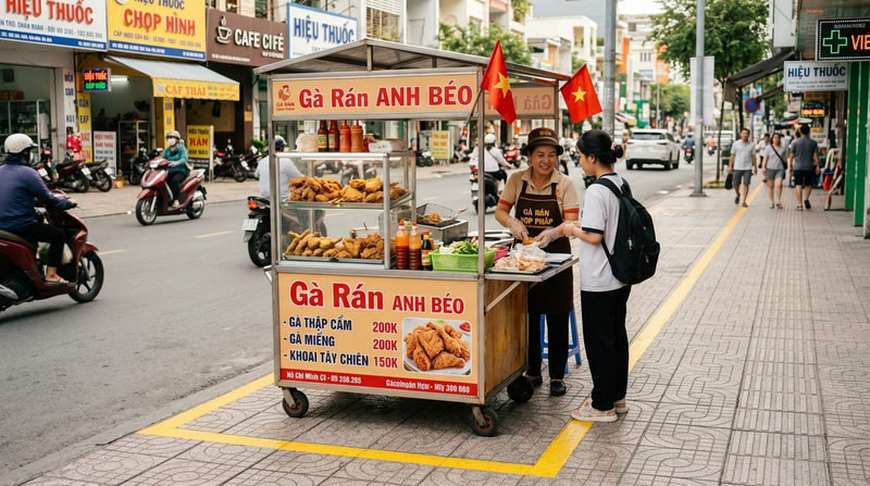 Quy định trật tự đô thị và cách mở quán gà rán vỉa hè hợp pháp