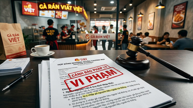 Rủi ro vi phạm hợp đồng nhượng quyền khi tự ý nhập nguyên liệu