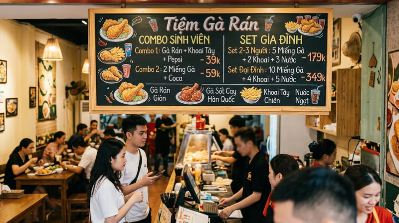 Thiết kế menu và định giá bán gà rán tối ưu lợi nhuận