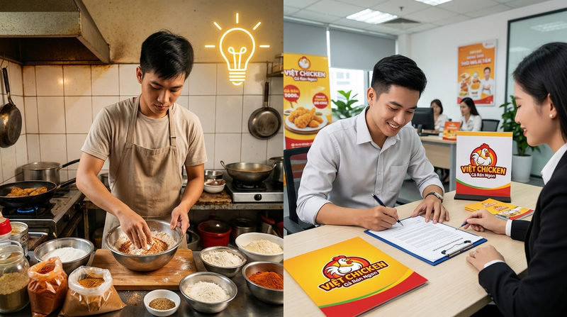 Vốn 50 triệu: Nên tự xây dựng thương hiệu hay mua nhượng quyền gà rán giá rẻ?