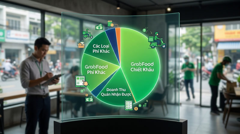 Thực trạng bị GrabFood ăn chiết khấu cao và các loại phí năm 2026