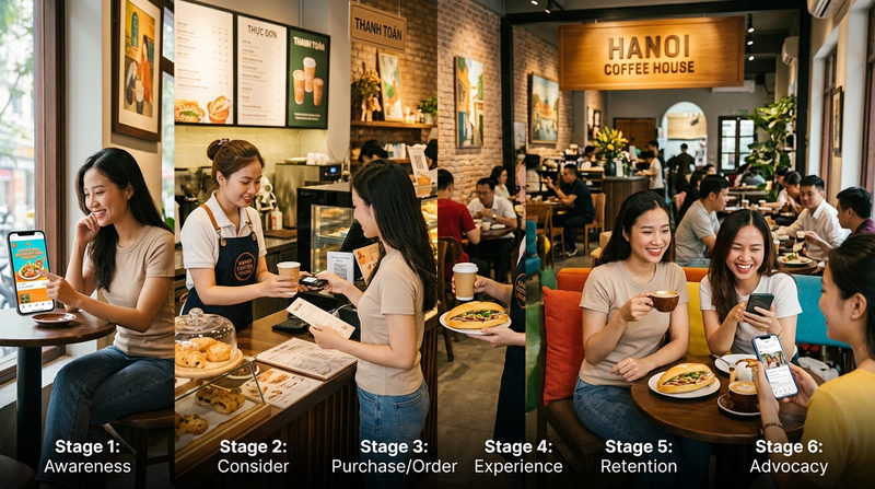 6 Giai đoạn trong Customer Lifecycle F&B và Cách tối ưu