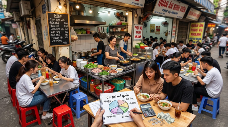 Chi phí mở quán ăn sinh viên cần bao nhiêu vốn?