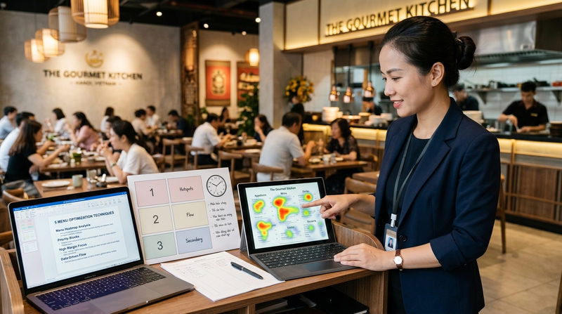 5 Kỹ thuật sắp xếp menu điện tử dựa trên dữ liệu nhiệt để tăng doanh thu