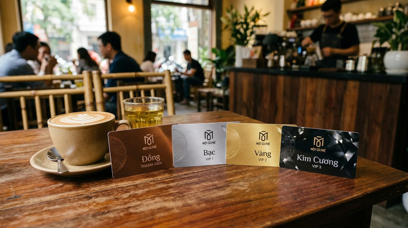 Cách xây dựng kịch bản tích điểm quán cafe và phân hạng thành viên