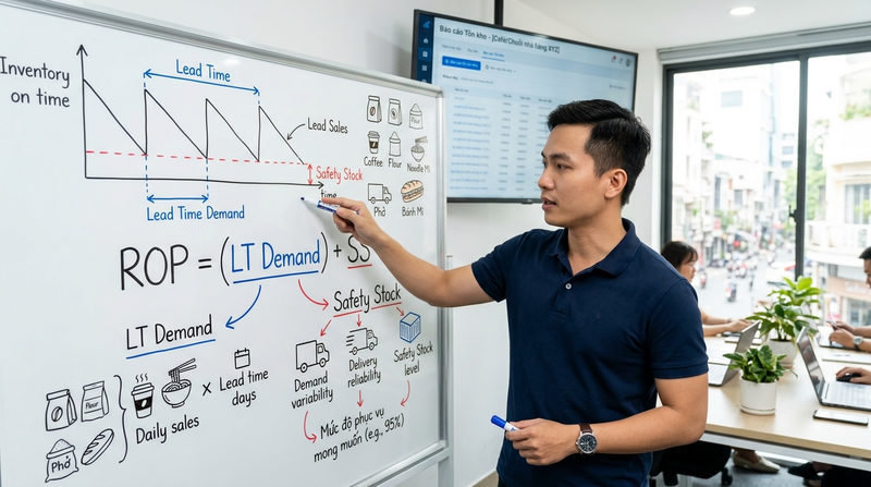 Công thức tính điểm tái đặt hàng nguyên liệu chuẩn nhất
