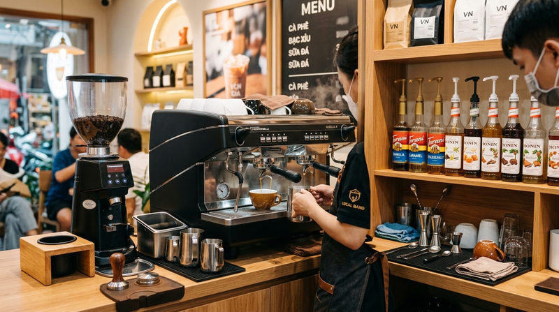 Hướng dẫn sắp xếp thiết bị và dụng cụ pha chế