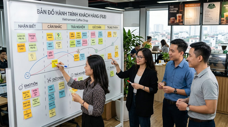 Hướng dẫn xây dựng Customer Journey Map gắn với 5 điểm chạm