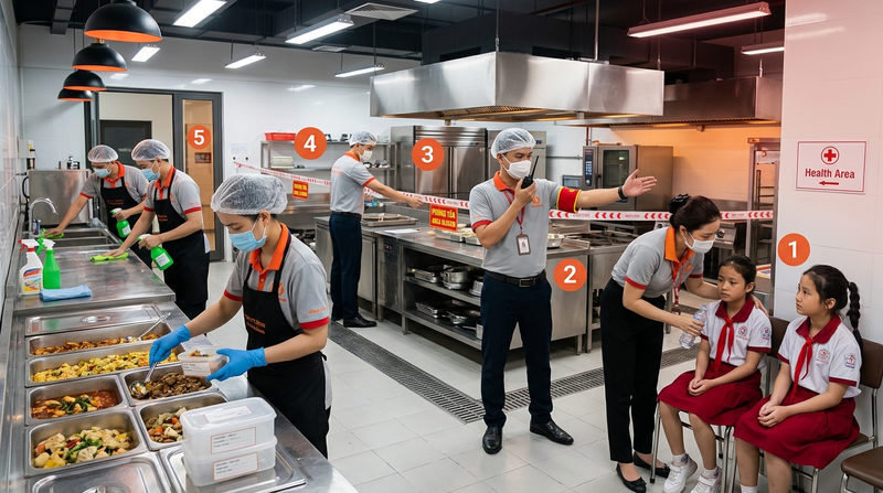Kịch bản xử lý sự cố an toàn vệ sinh thực phẩm khẩn cấp (Quy trình 5 bước)