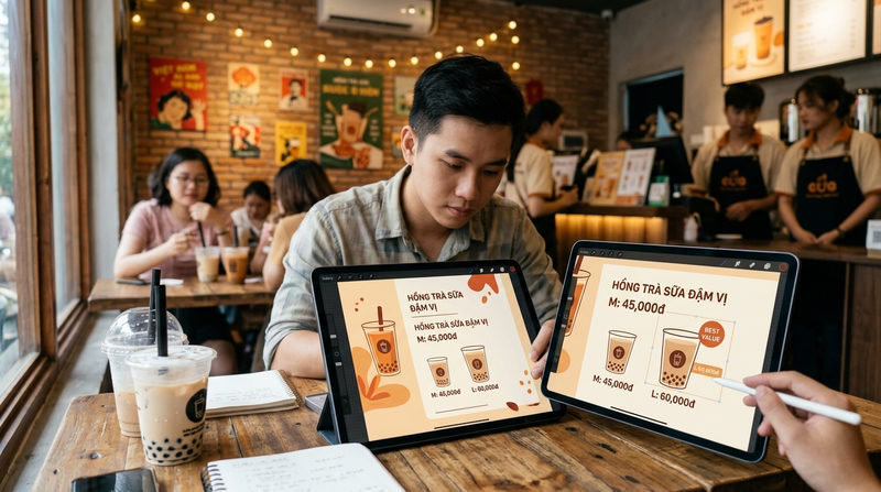 Bí quyết thiết kế menu trà sữa đẹp và kích thích khách hàng order
