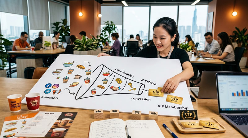 Chiến lược phễu thu hút và thuyết phục khách hàng mua gói thành viên