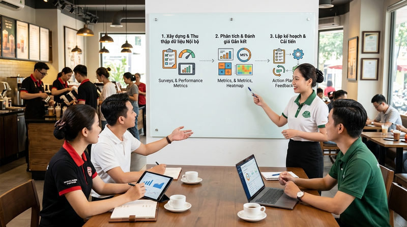 Quy trình triển khai đo lường mức độ gắn kết của nhân sự qua chỉ số nội bộ