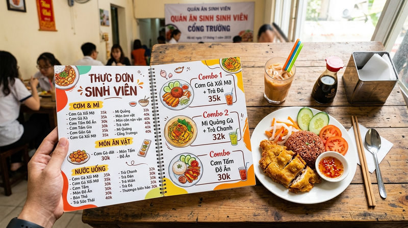 Thiết kế thực đơn và định giá khi kinh doanh đồ ăn sinh viên